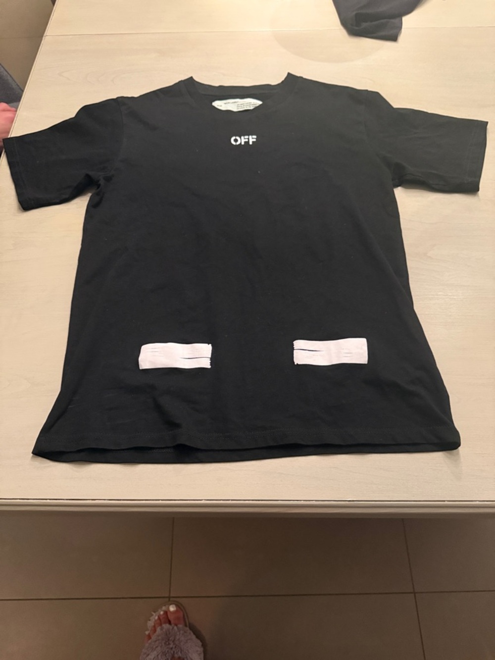 Off-White Black Tee with white